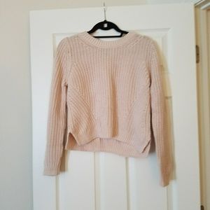 H&M Light Pink Knit Crew Neck Sweater